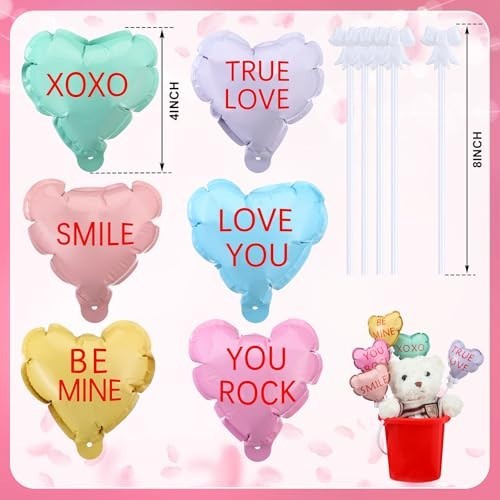 24 Pcs Self-Inflatable Heart Balloons - Mini 4" Valentine's Day Decor, Party Sup - Picture 4 of 7