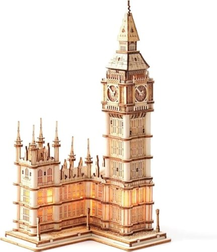 3D Wooden Puzzles Big Ben Craft Building Model Kit Led Light DIY Games For Kids - Picture 7 of 7