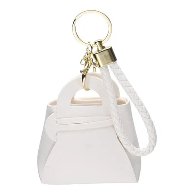 Mini Münzbeutel für 3,5"x3,2" süße PU-Leder Kopfhörertasche Weiß - Bild 1 von 4