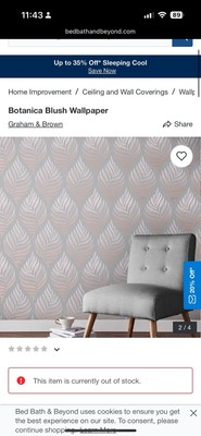 #ad Craftsman and Brown Botanica Blush Wallpaper $40.00