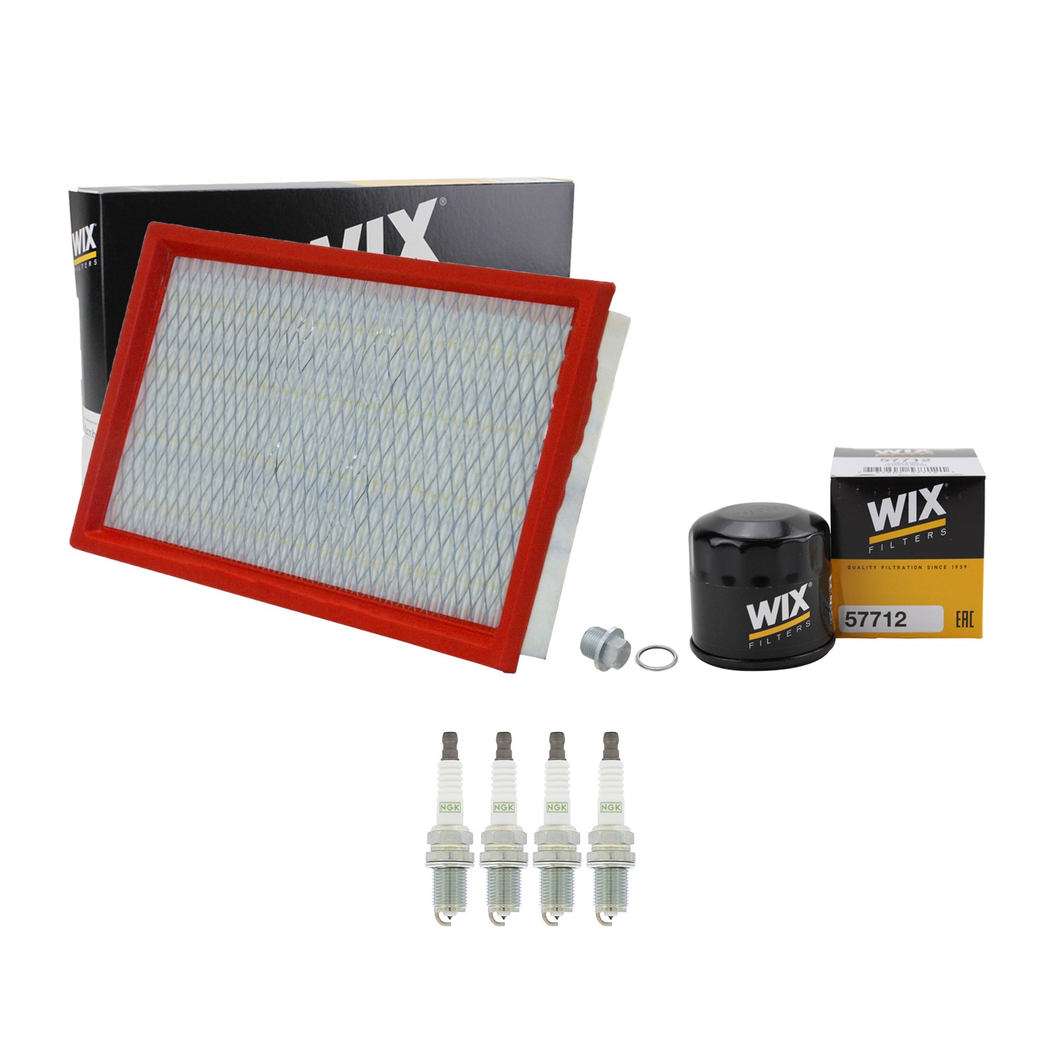 Wix Engine Air Oil Filters  NGK 4 Spark Plugs Kit for Impreza Legacy Outback H4