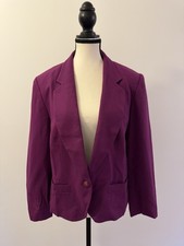 Pendleton Vintage Wool Blazer Size 14 Purple Plum Virgin Wool Classic Timeless