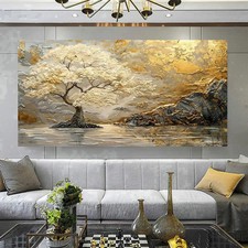 Golden Flower Canvas Wall Art Canvas Painting Mural Home Decor Wall Poster