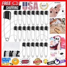 50 Pieces Diaper Pins Safety 2.2 Inch Plastic Head Cloth Diaper Nappy Pins wi...