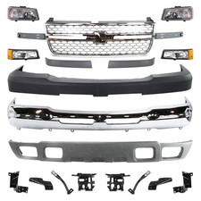 Front Bumper Chrome Grille Assembly Kit For 2003-2006 Chevrolet Silverado 2500