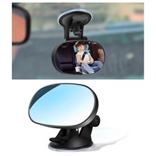 Baby Car Mirror Rear Facing,Suction Cup HD Wide Angle Convex Mirror Car Rearv...