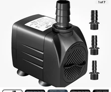 GROWNEER 550GPH Submersible Pump 30W Ultra Quiet Fountain 550 GPH, Black 