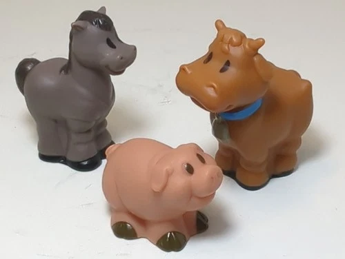 John Deere First Fun Farm Play Set Preschool ERTL Brown Cow Brown Horse Pink Pig