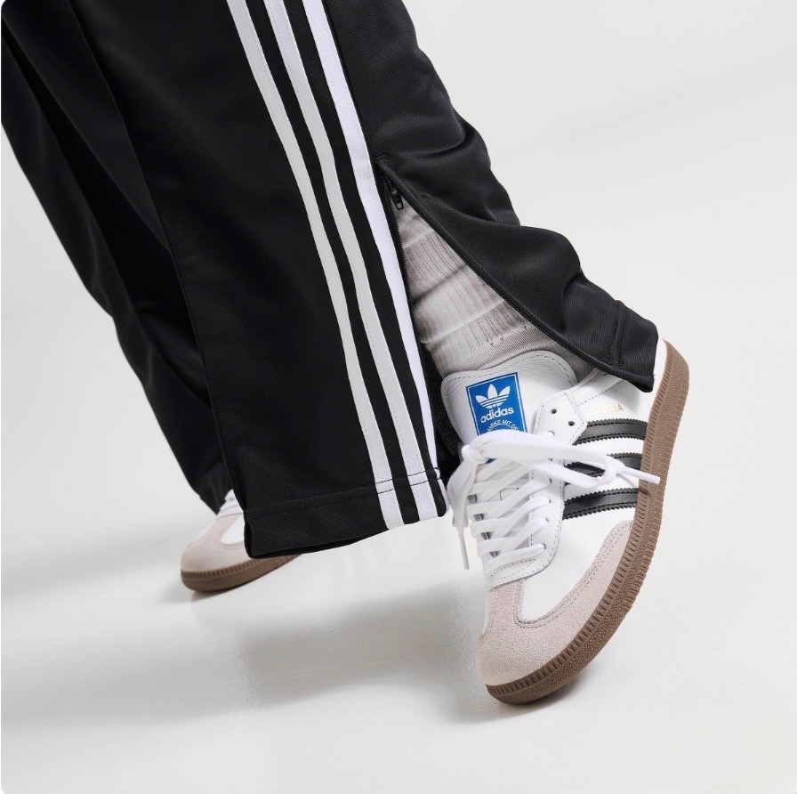ゆ【未使用】 FIREBIRD PANTS 白 × 黒 L adidas Adicolor Originals Firebird Loose TRACK PANTS 2XL zip ankle