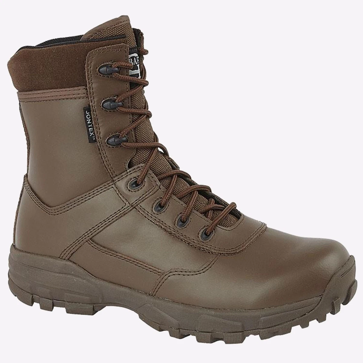 Grafters Stivali Mod Monkey Anni '60 In Pelle Marrone Cerata, 7 Fori, Suola Gomma - Uomo, Taglia 39 EU