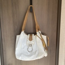 Borsa da città Sharif Legacy bianca in vera pelle di vitello goffrata. 