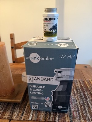 Insinkerator Garbage Disposal 1/2hp Badger 5  with Power Cord - New - Never Used