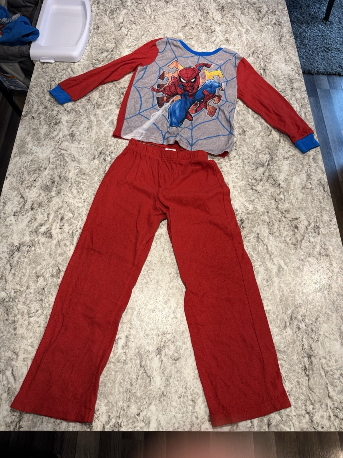 Marvel Spider-Man Boys Pajama Set Size 8 Flame Resistant Red Long Sleeve