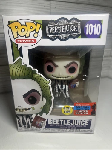 Funko Pop! Movies #1010 Beetlejuice GITD 2020 Fall Convention w/ Protector. (D3)
