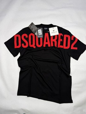 Dsquared2 schwarz Graffiti Logo T-Shirt bestickt Herren alle Größen S M L XL XXL