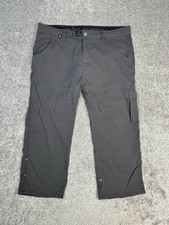 Prana Breathe Stretch Zion Cargo Pants Mens 38 Gray Nylon Trail Hiking Utility