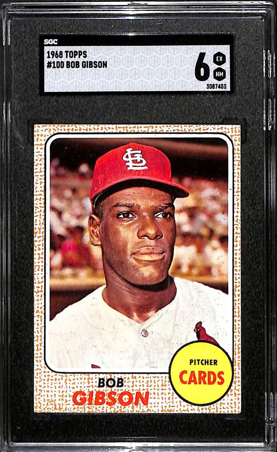 1968 Topps #100 Bob Gibson HOF SGC 6 EXMT C11016