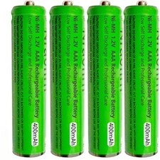 4x NI-MH rechargeable battery AAA 1.2V 400 mAh for Panosonic cordless phones