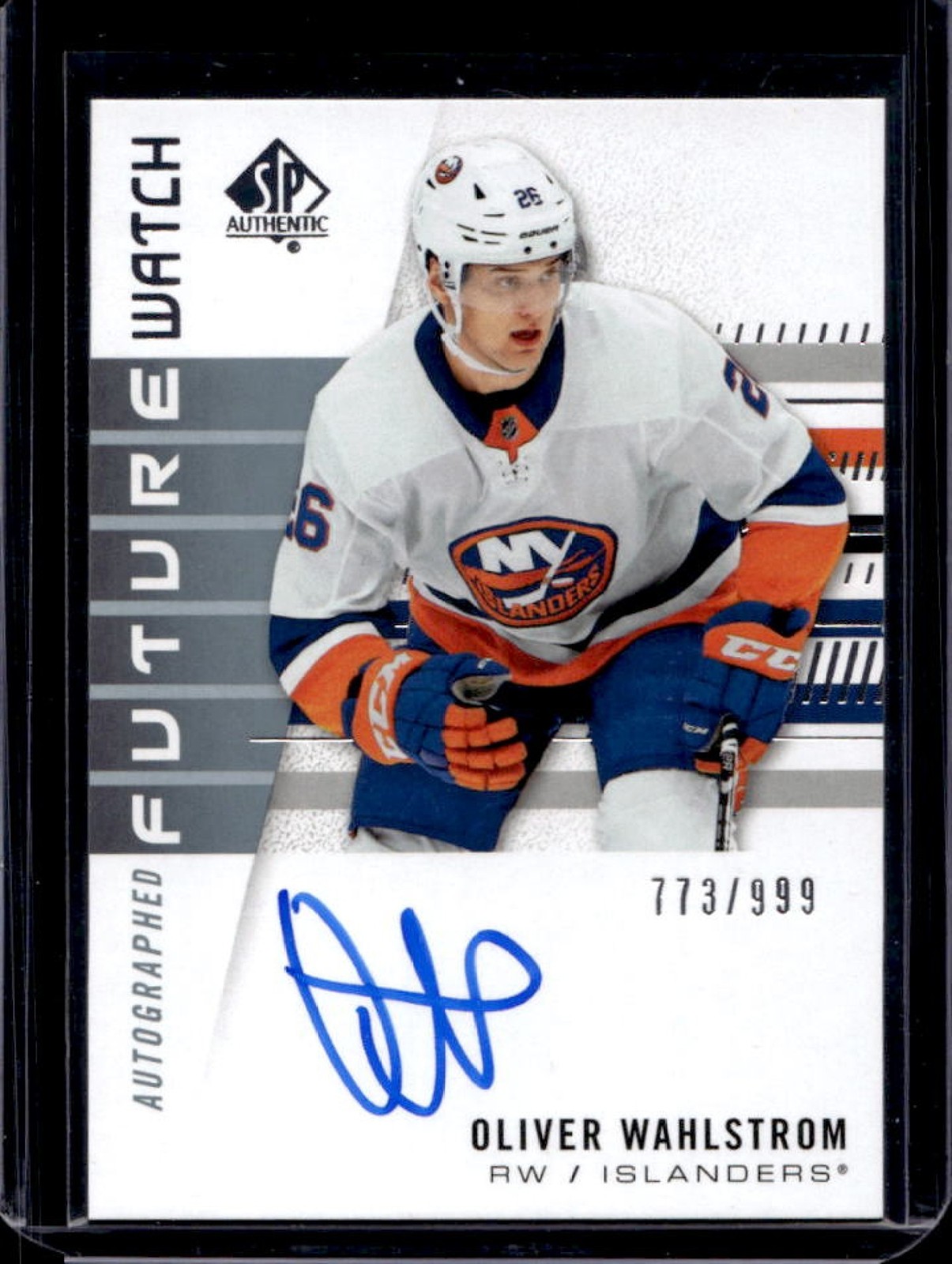 2019-20 SP Authentic Oliver Wahlstrom Auto RC Future Watch #773/999 Islanders