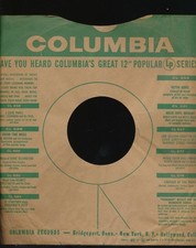 78 RPM Company logo sleeves-POST WAR-COLUMBIA-Green LP promo