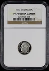1997-S Proof Roosevelt Silver Dime 10c NGC PF70 UCAM Ultra Cameo