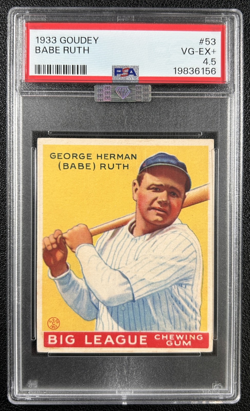 GEORGE HERMAN BABE RUTH PSA 4.5 1933 GOUDEY #53 MBA SILVER DIAMOND YANKEES 6156