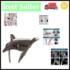 High Pressure Dual Shower Head Combo - Rain & Massage Settings in Brushed Nickel