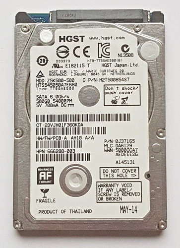 500 GB SATA HGST HTS545050A7E680 5400rpm 8MB HDD 2,5" interne Festplatte
