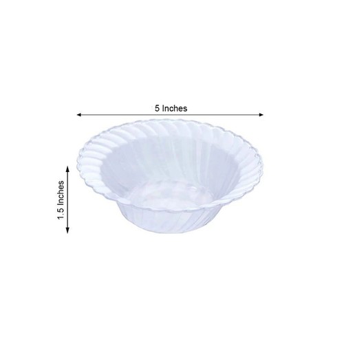 10 Clear Flared Disposable Plastic Dessert Ice Cream BOWLS Party Decorations - Foto 2 di 5