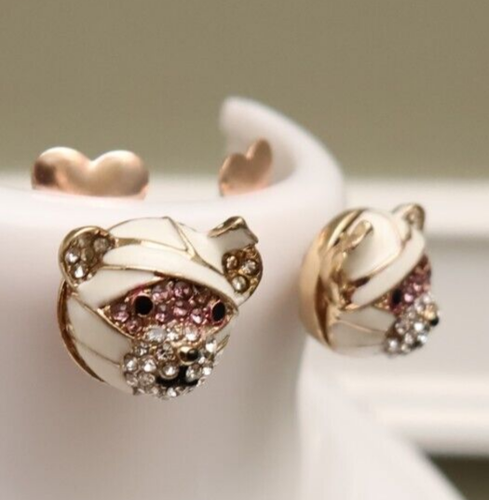 Betsey Johnson earrings And Boo To You teddy bear mummies enamel goldtone studs - Picture 3 of 5