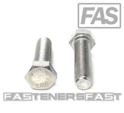 (5) 1/2-20x1-3/4 Stainless Steel Hex Cap Screws Hex Bolts (UNF) FINE THREAD