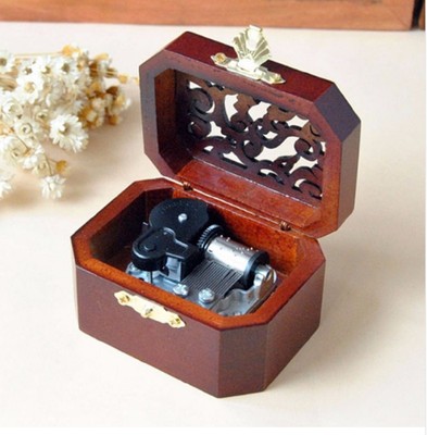 WOODEN OCTAGON CARVING MUSIC BOX : ♫ Kingdom Hearts Theme