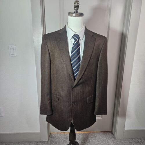 Loro Piana 100% Cashmere Hart Schaffner Marx Blazer 42L Herringbone Brown