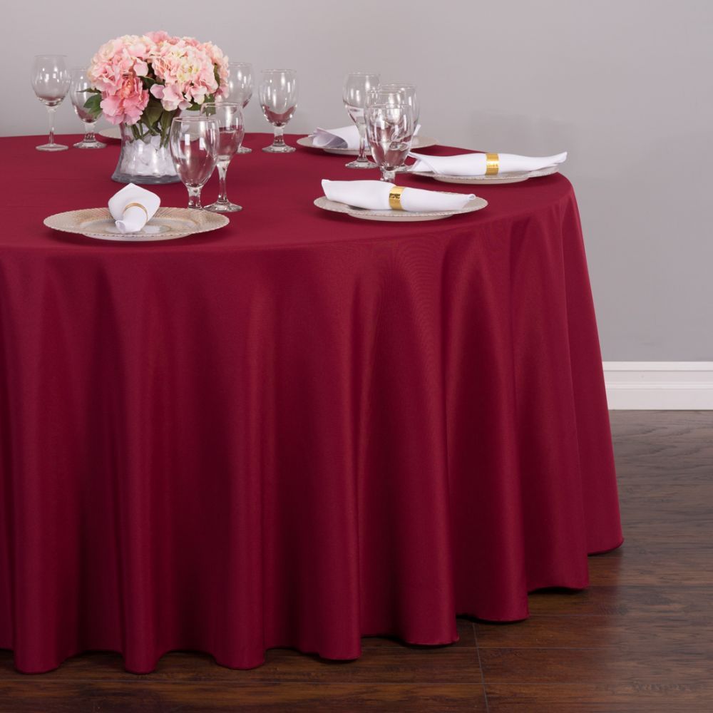 LinenTablecloth 132 in. Round Polyester Tablecloths, 33 Colo
