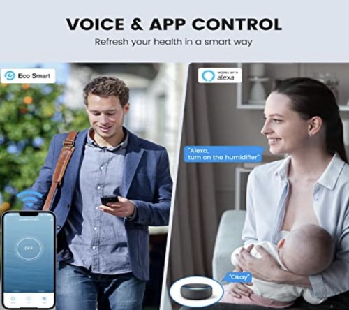 ZOESURE 4L Top Fill Cool Mist Humidifier Work with Alexa Voice Control - Picture 6 of 6