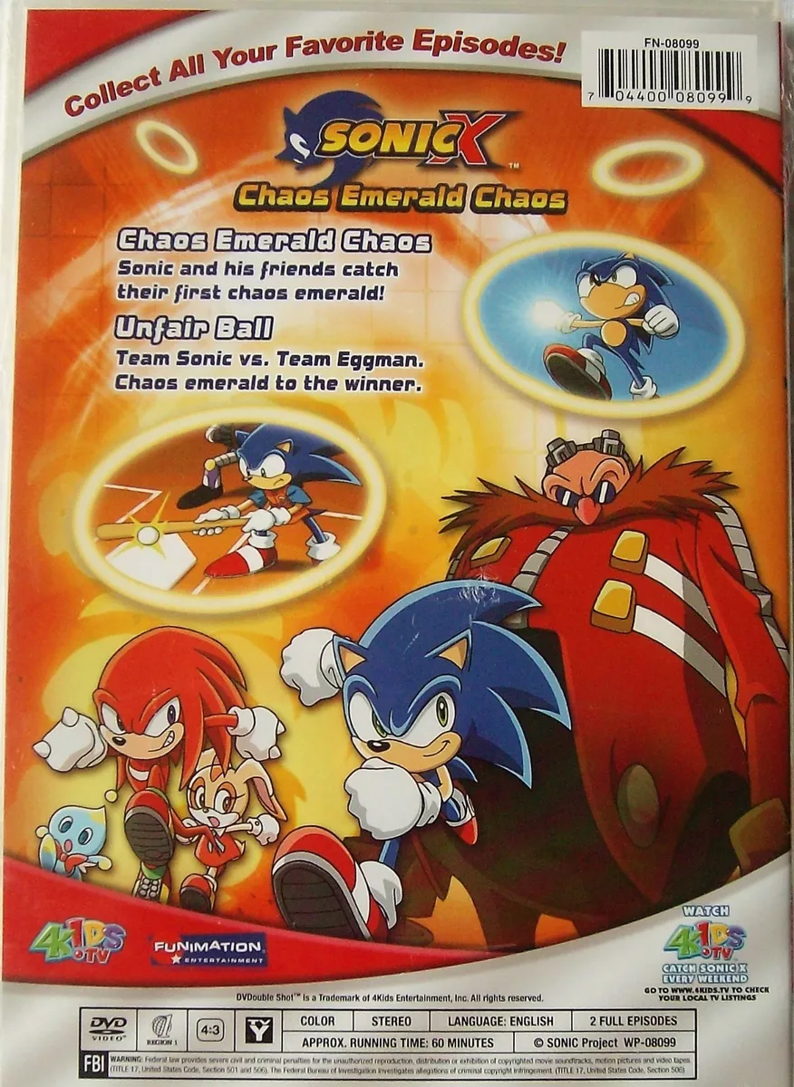 Sonic X Pure Chaos DVD New Sealed