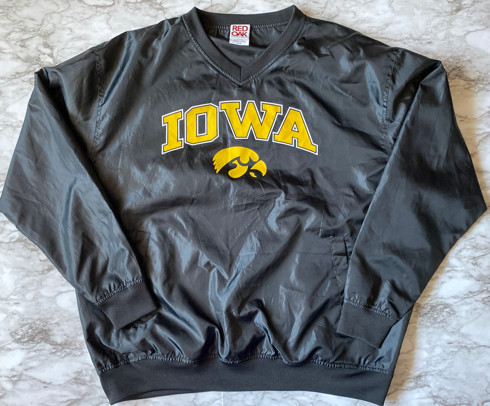 IOWA HAWKEYES Red Oak Sportswear Nylon Pullover Windbreak Coat Men’s