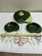 Vintage MCM Smoking Set ~  Hoenig of California Pottery  ~ Cig Dish & 2 Ashtrays