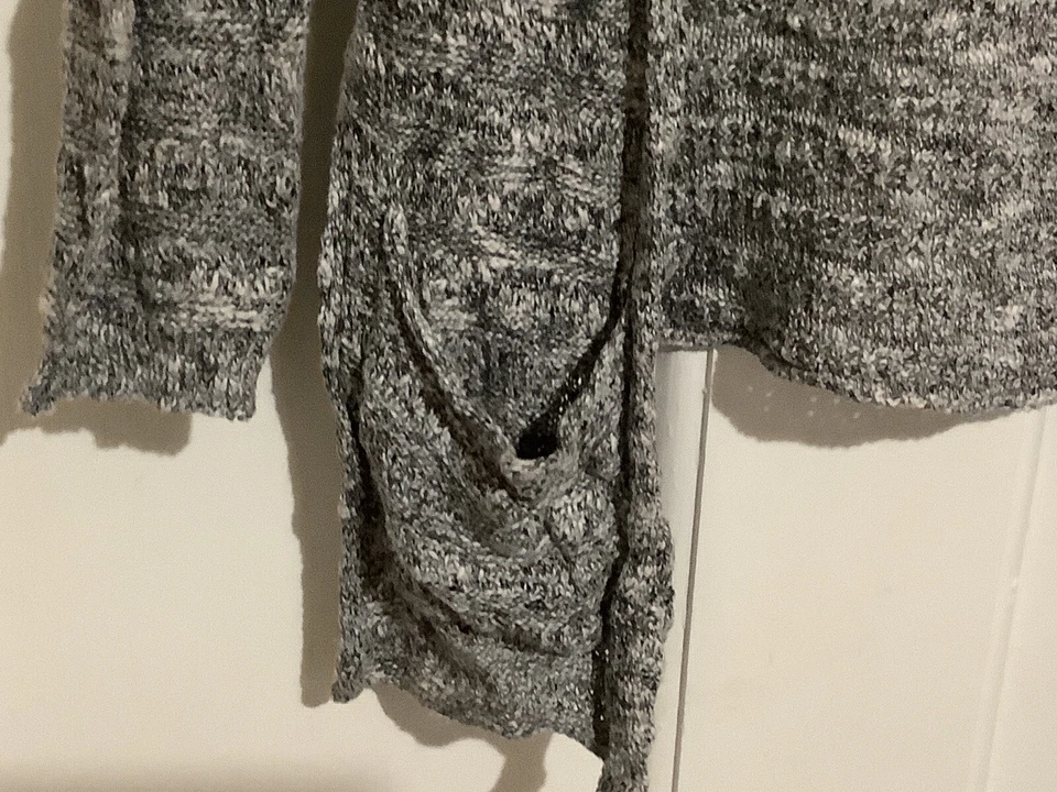Cárdigan para mujer Lee Cooper tejido abierto gris manga larga talla 10 Foto 2 de 4