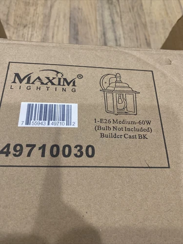 Maxim Lighting 49710030 E26 Medium 60W Builder Cast BK Outdoor Wall Mount - Picture 3 of 5