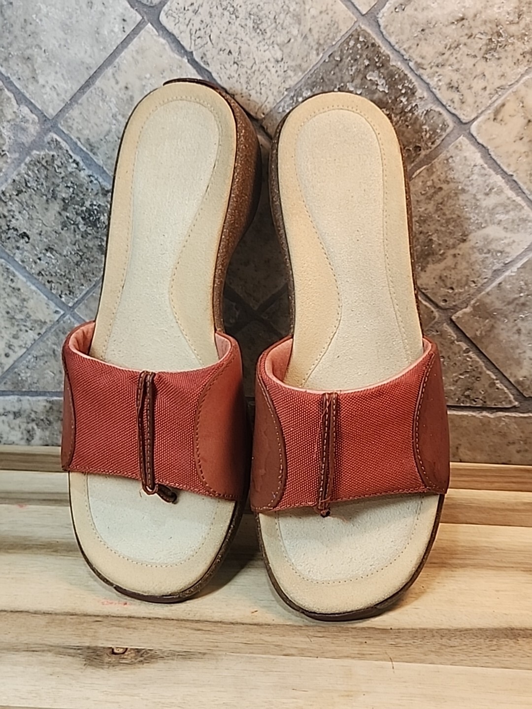 Merrell Sundial Thong Cannella Sughero Zeppa Sandali Scarpe Slides Donna Tg 8 M