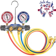 49968 Charging Manifold & 4 Valve Test Gauge Tool For R-22 R-404A R-410A