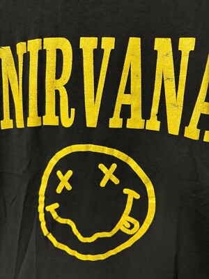 NIRVANA 90年代 smileTシャツ jt’s classics ユーロ Rare Vintage 90s Nirvana Euro Smiley Face Kurt Cobain Shirt Size M