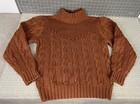 Vintage SKYR Women’s M Wool Cable Knit Sweater Brown Turtleneck Chunky Pullover