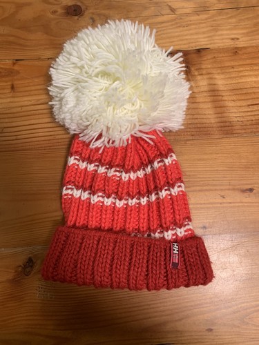Helly Hansen HH Beanie mit großem Bommel Wintermütze weiß rot rosa