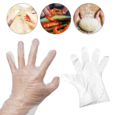 100pcs Einweg Plastik Handschuhe Transparent Essen Handhabung Hygienisch  Klar | eBay.de