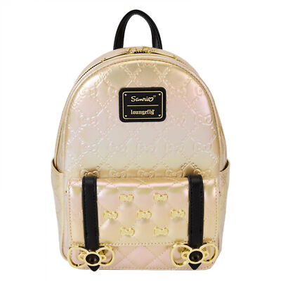 Hello Kitty 50th Anniversary Golden Bows Mini Backpack By Loungefly Gold 