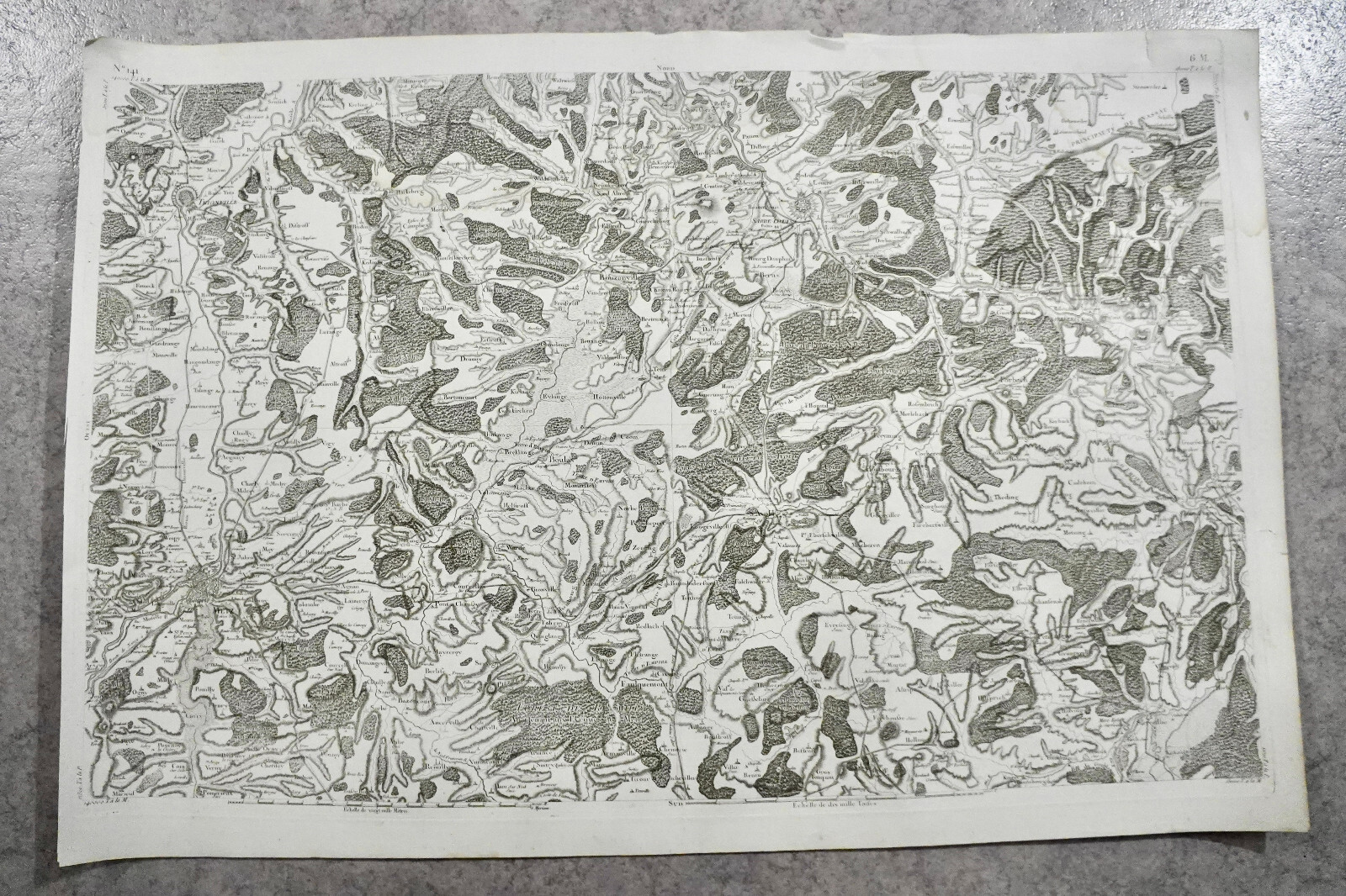 CASSINI CARTE IN PLANO 630mm X 950 mm, 1808, TREVES  , n 141, 5 M,