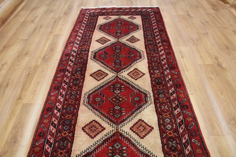 Traditional Vintage Wool 363cmX110cm Oriental Rug Handmade Carpet Rugs - Image 2 of 4