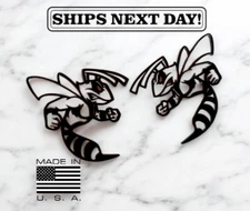 Hornet Badges Emblem BEE red eye, 2 BADGES, Fender Angry Agressive